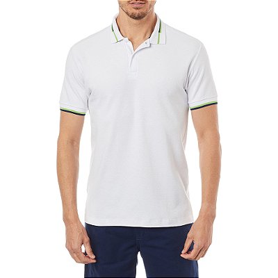 Camisa Polo Forum Listras VE23 Branco Masculino