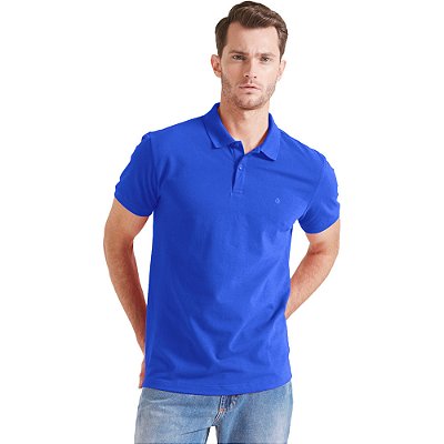 Camisa Polo Forum Muscle V23 Azul Masculino
