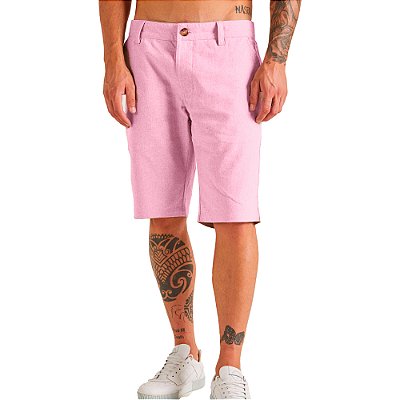 Bermuda Linho Colcci Noah P23 Rosa Masculino