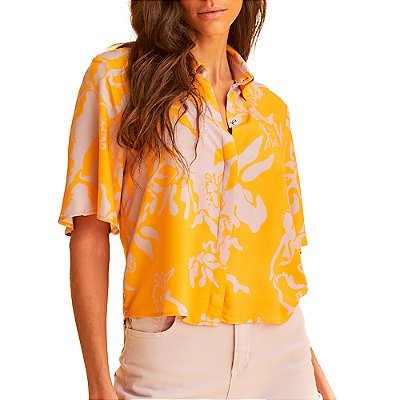 Camisa Forum Reta Laranja Feminina