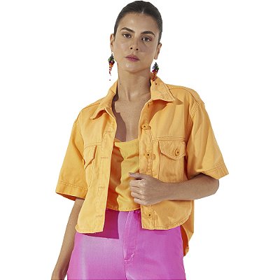 Jaqueta Sarja Colcci Comfort P23 Laranja Feminino