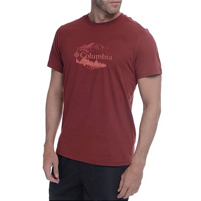 Camiseta Columbia Triblend Tee Verbage Vermelho Masculino