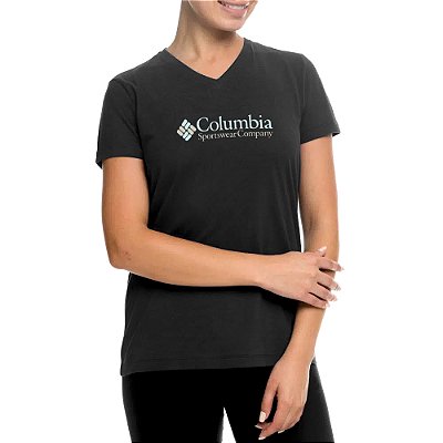 Camiseta Columbia Brand Retro Preto Feminino