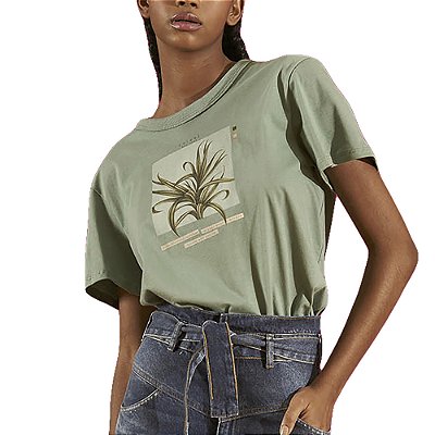 Camiseta Colcci Estampada Verde Feminino