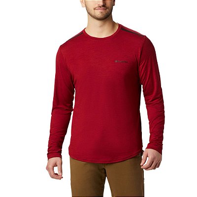 Camiseta Columbia Tech Trail Manga Longa - Vermelho