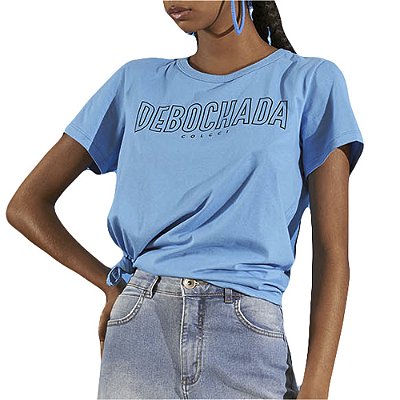 Camiseta Colcci Comfort Azul Feminino