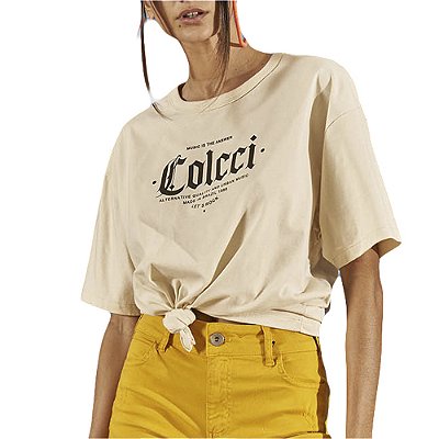 Camiseta Colcci Jamie Bege Feminino