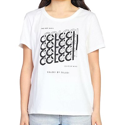 Camiseta Colcci Confort Estampada Branco Feminino