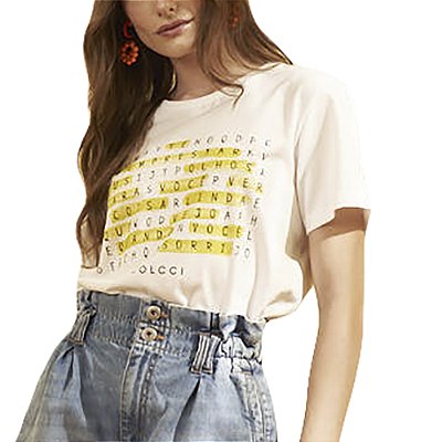 Camiseta Colcci Comfort Off Shell Feminino