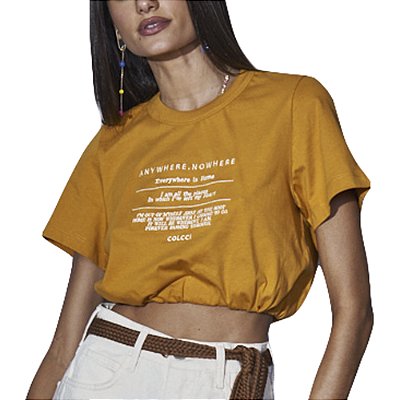 Camiseta Colcci Comfort Amarelo Feminino
