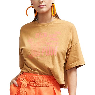 Camiseta Colcci Luiza Marrom Feminino