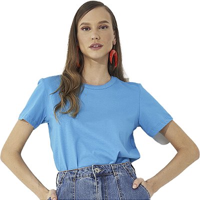 Camiseta Colcci Basic Comfort V23 Azul Feminino