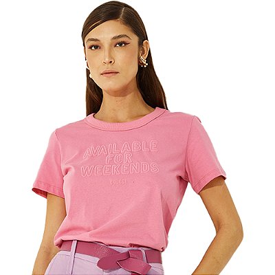 Camiseta Colcci Weekends V23 Rosa Feminino