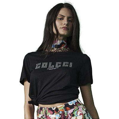 Camiseta Colcci Com Aplicação AV23 Preto Feminino