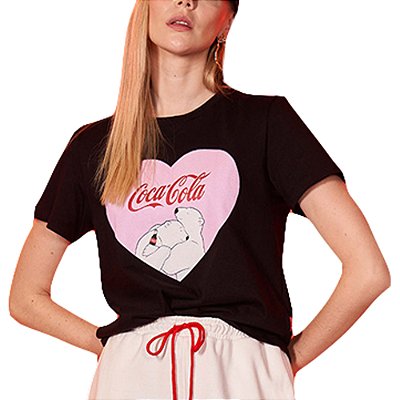 Camiseta Coca Cola Comfort Preto Feminino