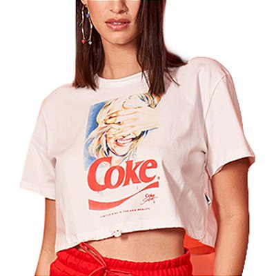 Camiseta Estampada Coca Cola Boy Off Shell Feminino