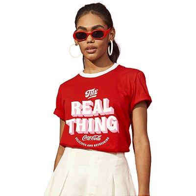 Camiseta Coca Cola Comfort V23 Vermelho Feminino