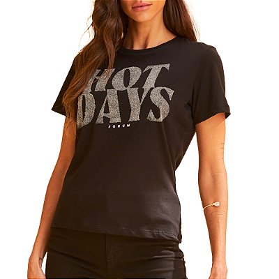 Camiseta Forum Estampada Fran Preta Feminina