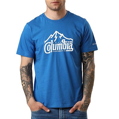 Camiseta Columbia Path Lake Graphic II Azul Masculino
