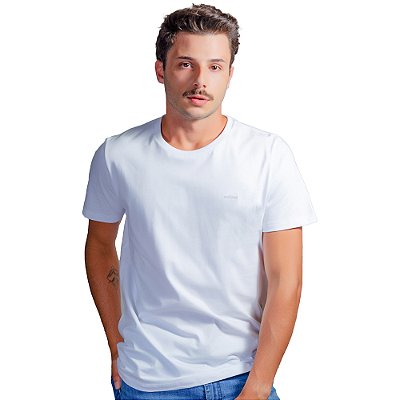 Camiseta Colcci Basic Elastano Branco Masculino