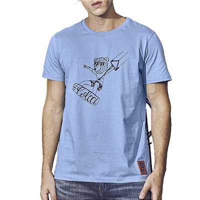 Camiseta Estampada Colcci Slim Azul Masculino