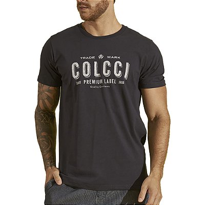 Camiseta Estampada Colcci Slim Azul Marinho Masculino