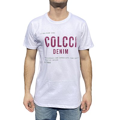 Camiseta Estampada Colcci Slim Branca Masculino