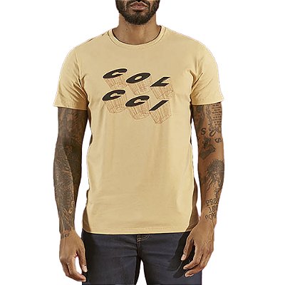 Camiseta Estampada Colcci Slim Bege Masculino