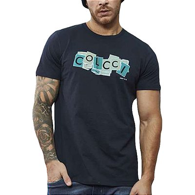 Camiseta Estampada Colcci Slim Azul Masculino