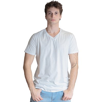 Camiseta Colcci Gola V Slim VE23 Branco Masculino