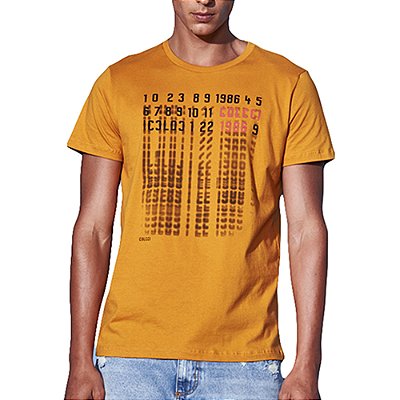 Camiseta Estampada Colcci Slim Amarelo Masculino
