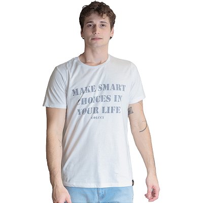 Camiseta Colcci Slim Life VE23 Branco Masculino