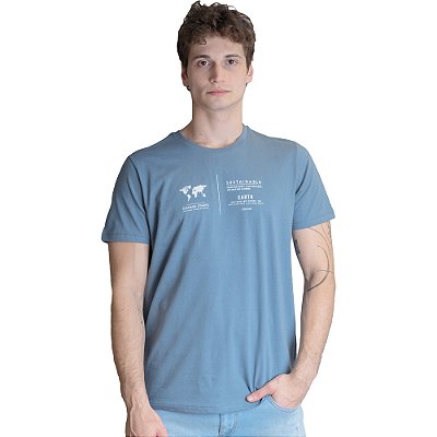Camiseta Estampada Colcci Slim Azul Masculino
