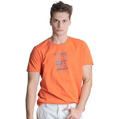 Camiseta Colcci Slim Laranja Masculino