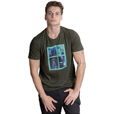 Camiseta Estampada Colcci Slim Verde Masculino