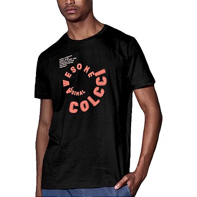 Camiseta Estampada Colcci Slim Awesome VE23 Preto Masculino