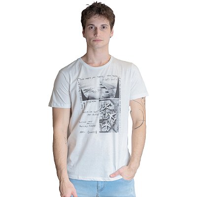 Camiseta Estampada Colcci Slim VE23 Branco Masculino