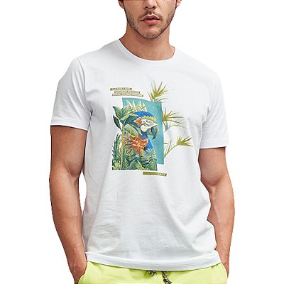 Camiseta Colcci Estampada Slim VE23 Branco Masculino