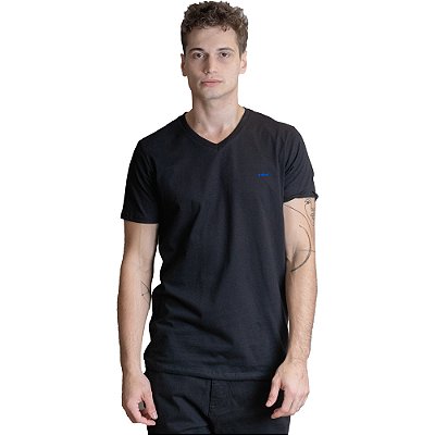 Camiseta Colcci Slim Gola V P23 Preto Masculino