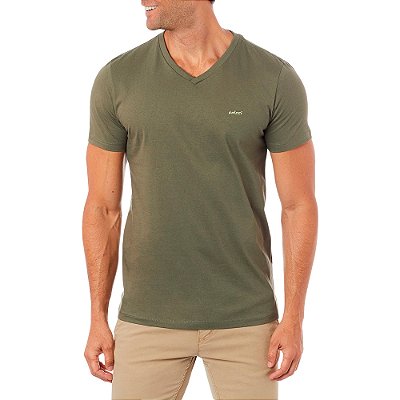 Camiseta Colcci Slim Gola V P23 Verde Masculino