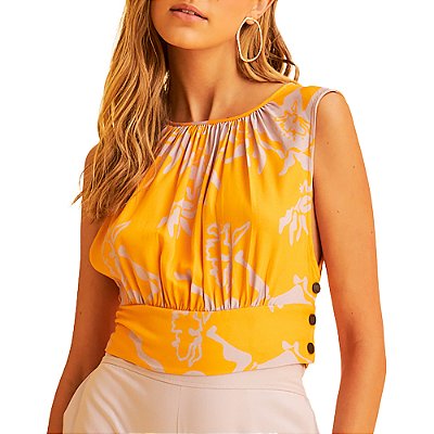 Blusa Forum Estampada Laranja Feminino