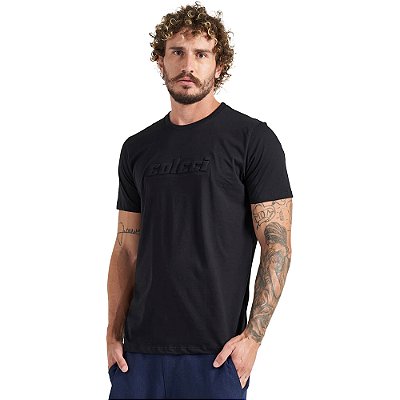 Camiseta Colcci Slim Logo em Relevo P23 Preto Masculino