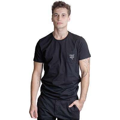 Camiseta Colcci Slim Com Bolso VE23 Preto Masculino