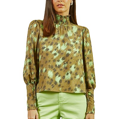 Blusa Forum Estampado Marrom Feminino