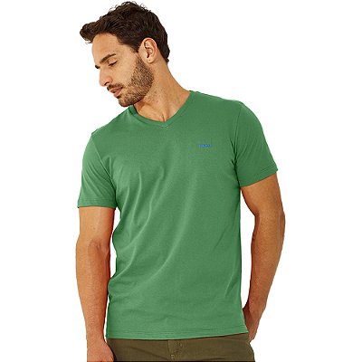 Camiseta Colcci Gola V V23 Verde Masculino