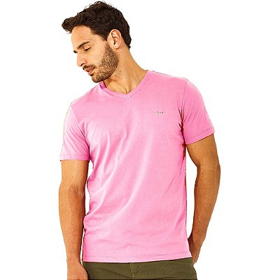 Camiseta Colcci Gola V V23 Rosa Masculino