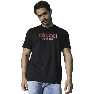 Camiseta Colcci Happy Hour AV23 Preto Masculino