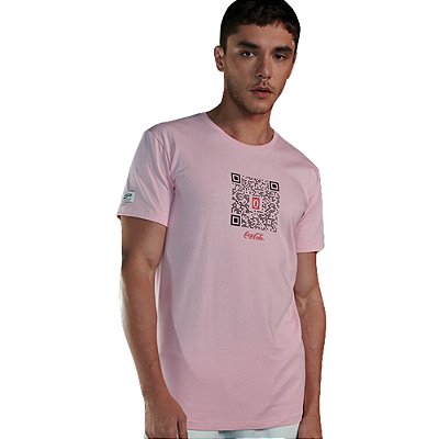 Camiseta Coca Cola Slim Rosa Masculino