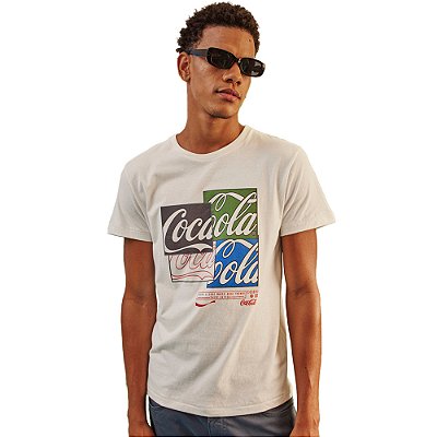 Camiseta Estampada Coca Cola Shape P23 Off White Masculino