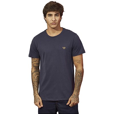 Camiseta Coca Cola Logo Bordado V23 Marinho Masculino